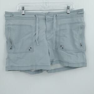 Eastern Mountain Sports Shorts Women 14 Blue Hiking Camping Outdoor‎ Zip Pockets